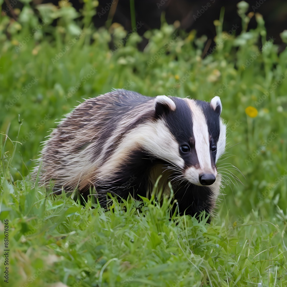 Wall mural a badger in the wild