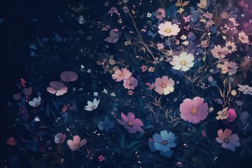 Nighttime Floral Tapestry