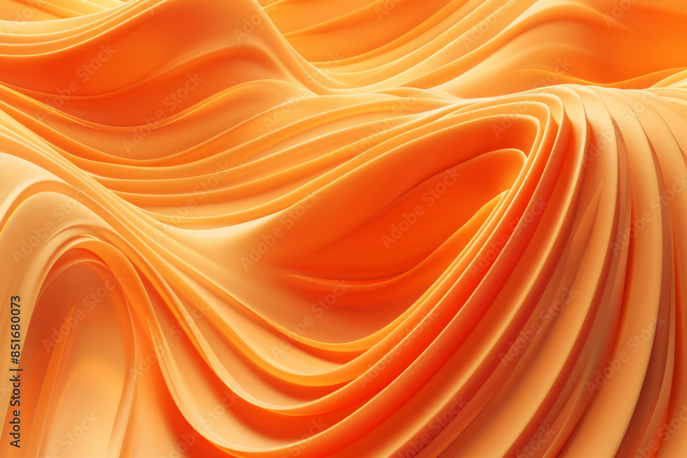 Poster abstract close-up of flowing orange fabric. background with smooth textures and vibrant color gradie