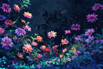 Obraz premium Vibrant Floral Dreamscape