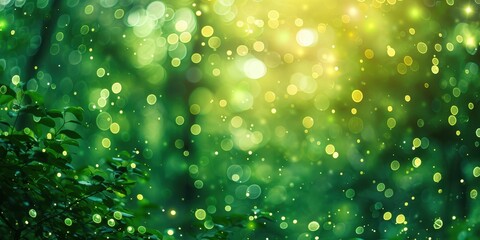 Obraz premium Green Bokeh Background with Sunlight