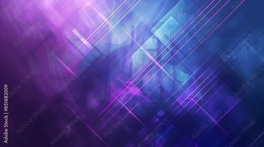 Poster vibrant geometric abstraction with glowing luminescent rays and beams
