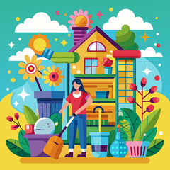 Spring cleaning theme