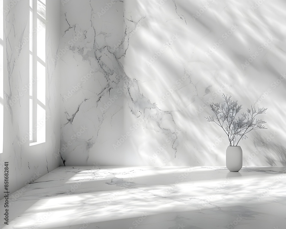 Poster minimalist white marble texture for clean and sophisticated product presentation setting with copy s