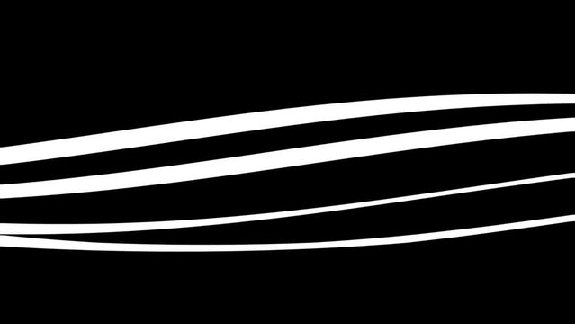 Black and white wave lines design animation minimal background. High quality 4k footage