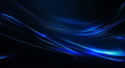 Dark background with blue glow, simple lines, sleek design