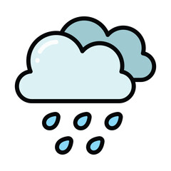 Simple Rain colorful icon Illustration. The icon illustration can be used for websites, print templates, presentation templates, illustrations, etc