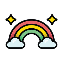 Simple Rainbow colorful icon Illustration. The icon illustration can be used for websites, print templates, presentation templates, illustrations, etc