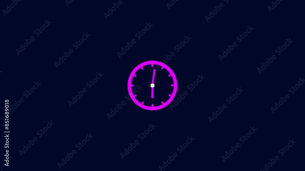 Poster animation of clock. clock icon.