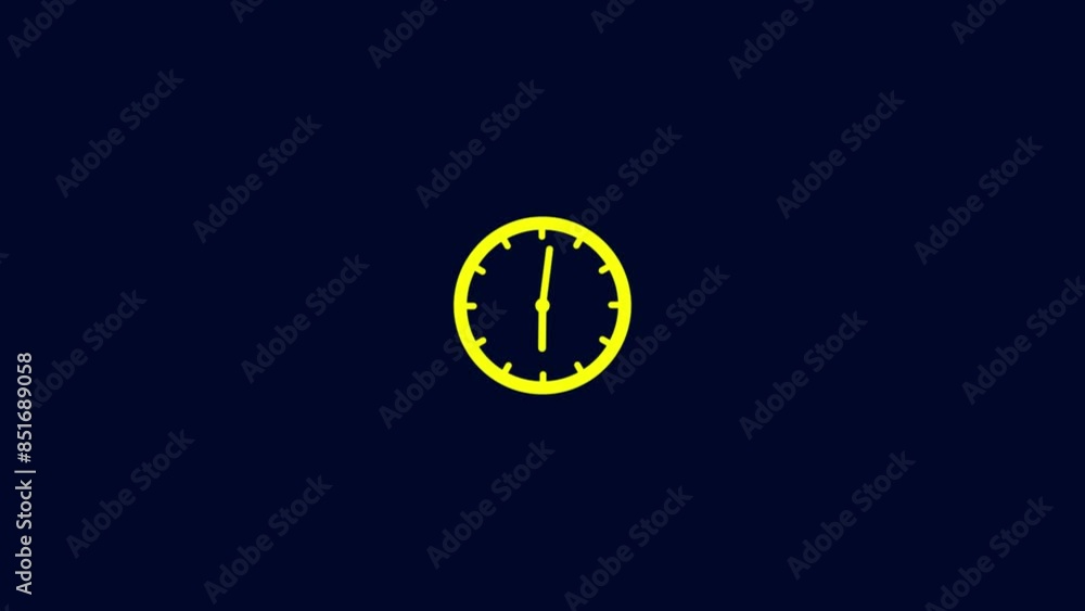 Poster animation of clock with moving arrows.