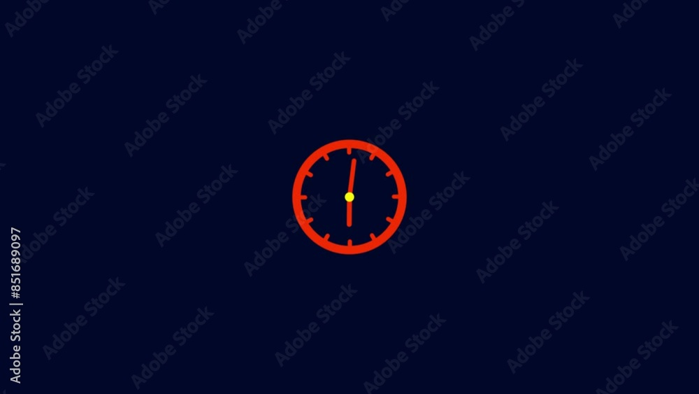 Poster animation of clock with moving arrows.