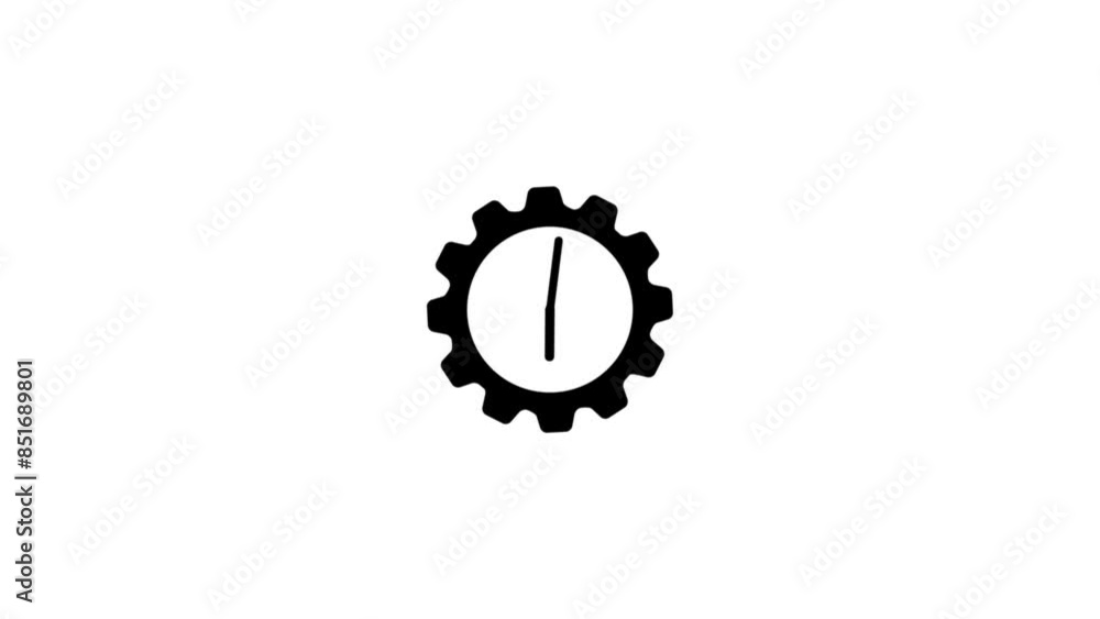 Poster timer clock with settings icon.