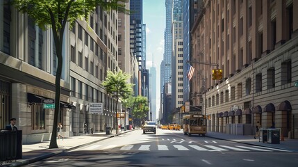 mockup street billdboard mock up wall street city wall background : Generative AI