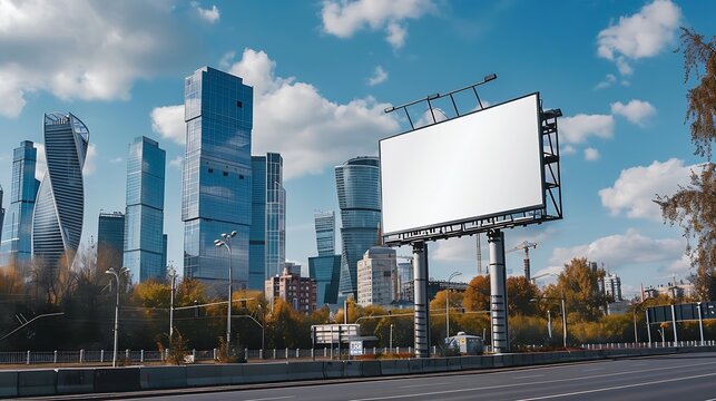 Mockup Moscow advertising billboard for your design : Generative AI
