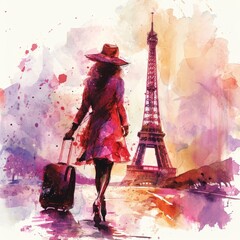 Wanderlust in Watercolor: Paris Traveler as a Tourist