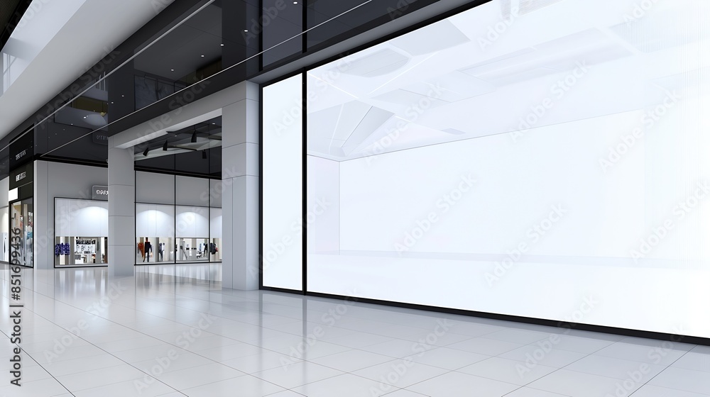Aufkleber mockup of large led screen a front of shop in shopping mall : generative ai