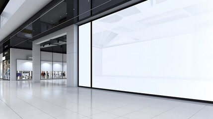 Fototapeta premium mockup of large led screen a front of shop in shopping mall : Generative AI