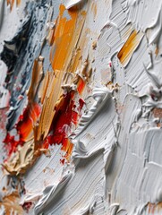 Closeup of Rough, Bright White Art Painting Texture