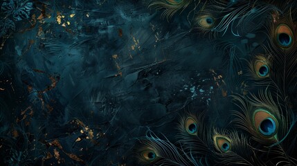 Textured background featuring animal-themed elements like peacock feathers and animal fur The design also incorporates luxury materials like silk or velvet for a tactile and lush visual experience