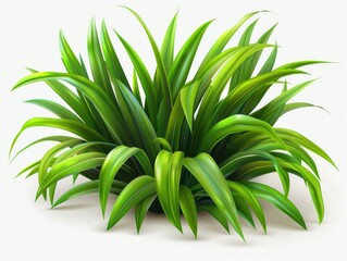 Fototapeta premium A vibrant grassy border element, showcasing the natural beauty of detailed blades and a variety of green tones, isolated on a white background for greeting card embellishment