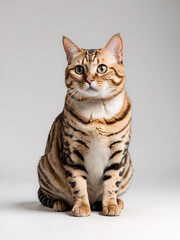 A Stunning Bengal Cat Sitting Gracefully