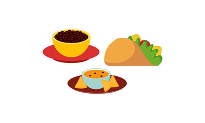 Mexican Food Signature Dishes Illustration