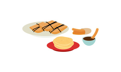 Mexican Food Signature Dishes Illustration