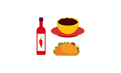 Mexican Food Signature Dishes Illustration