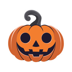 Happy Halloween Pumpkin flat vector illustration. Pumpkin vector isolated on a transparent background