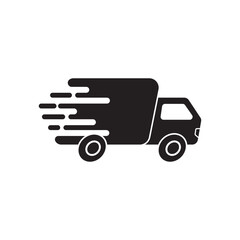 vector icon of a flat style cargo truck