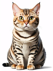 Portrait of a Bengal Cat with Striking Stripes