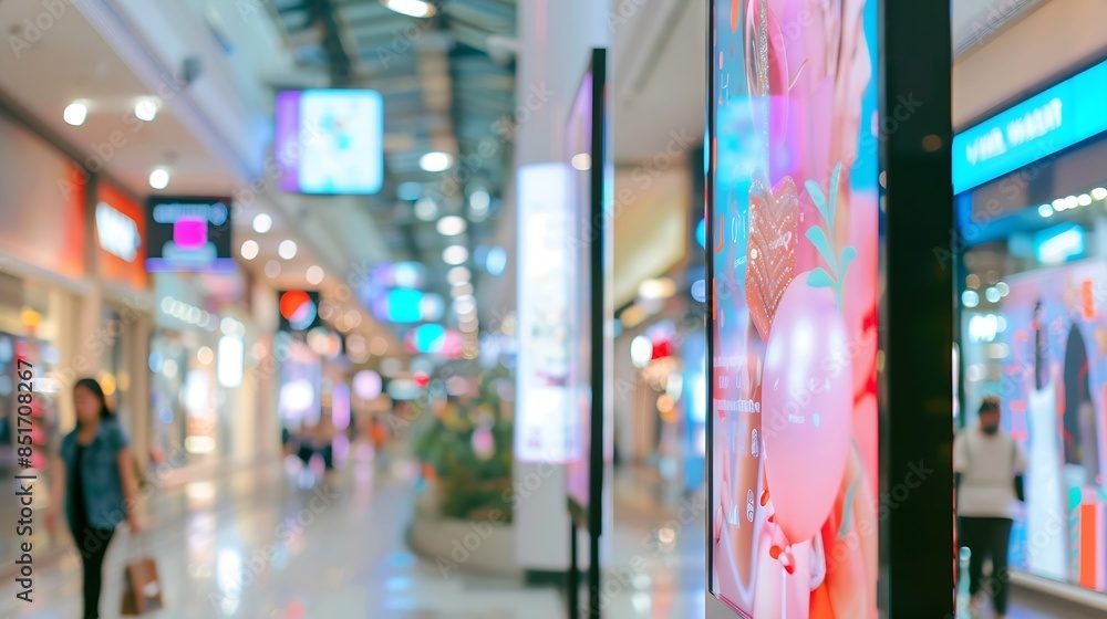 Poster vertical ooh out of home poster display in retail environment advertising digital screen in shopping