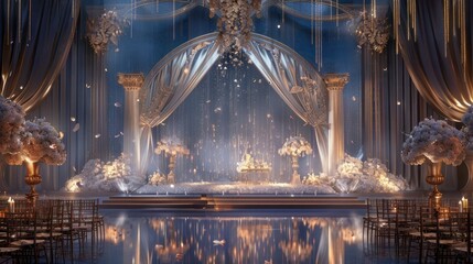 Stage Background Design For An Elegant Wedding