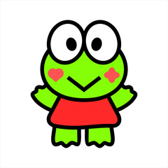 vector cute frog feeling happy 2