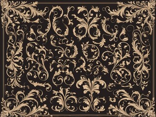 Fototapeta premium Set of swirling flower pattern borders Collection of Charoen circles, isolated backgrounds