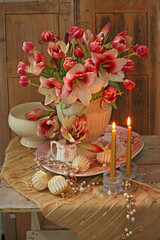 Christmas floral still life