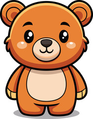Fototapeta premium Cute Bear Cartoon Vector Icon Illustration On White Background.