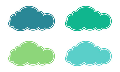 Vector Four Cloud In Multiple Color