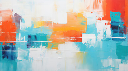 Vibrant and Textured Abstract Art. Dynamic Brushstrokes and Palette Knife Marks