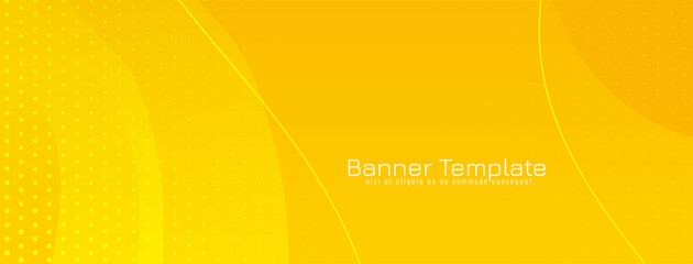 Stylish bright yellow color wave style banner design