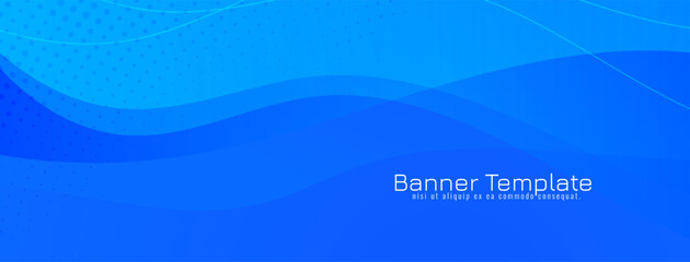 Abstract blue wave style banner design