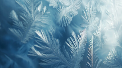 Close-Up of Snowflakes, Frosted Abstract Background

