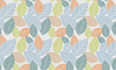 Seamless abstract leaves pattern background