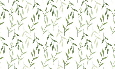 Fototapeta premium Seamless abstract leaves pattern background