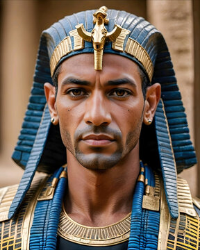 Close-up retrato de un fara&oacute;n egipcio