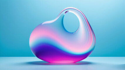 ethereal liquid shapes that gracefully meld with a pale blue background.