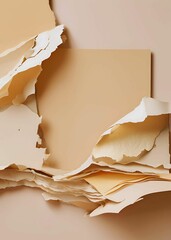 Beige Centerpiece Surrounded by Toned Papers: AI-Generated