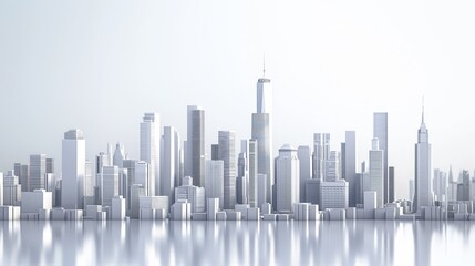 A Skyscrapers Towers Over The City Skyline.