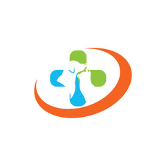 Pet care vector logo template design illustration