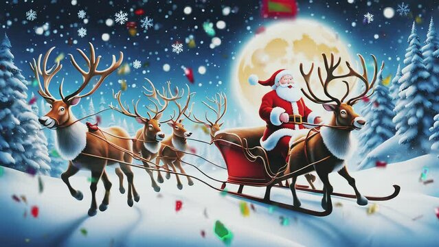 santa claus on a sleigh